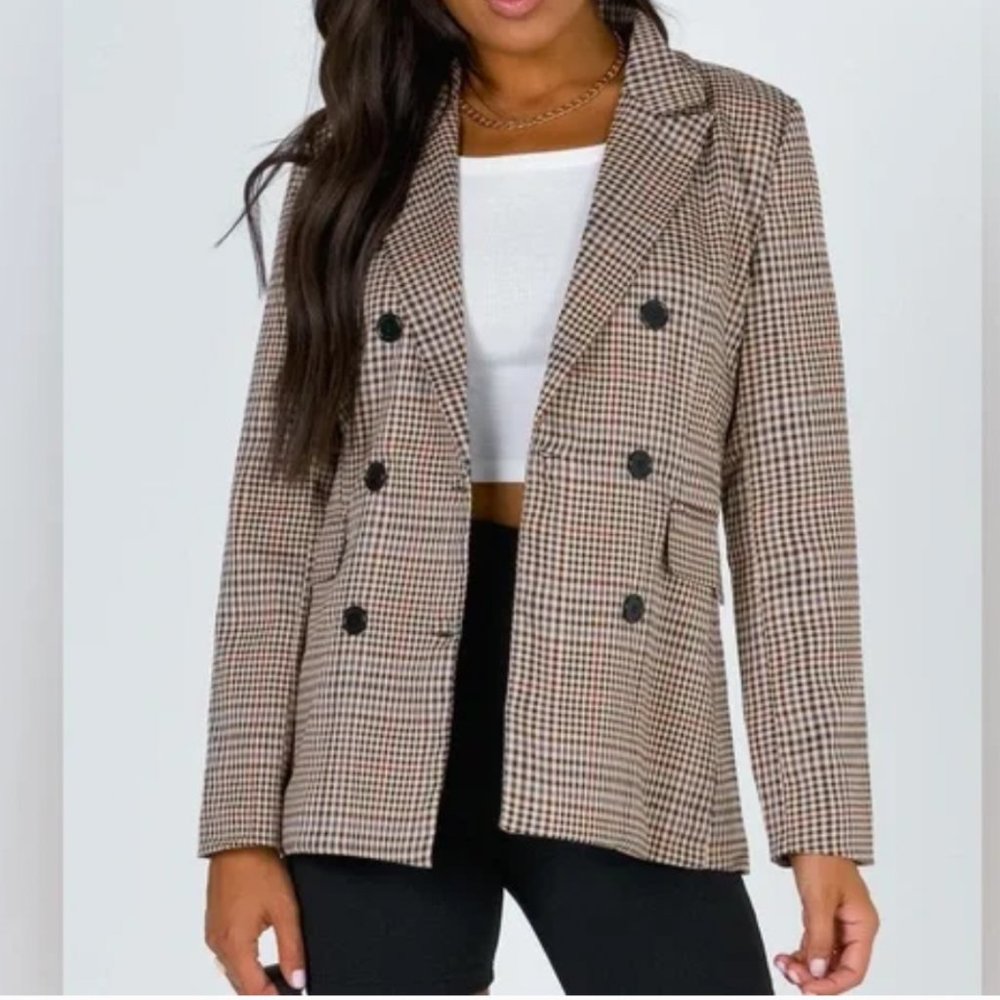 Princess Polly Mrs Nancy Blazer in Beige Size 0